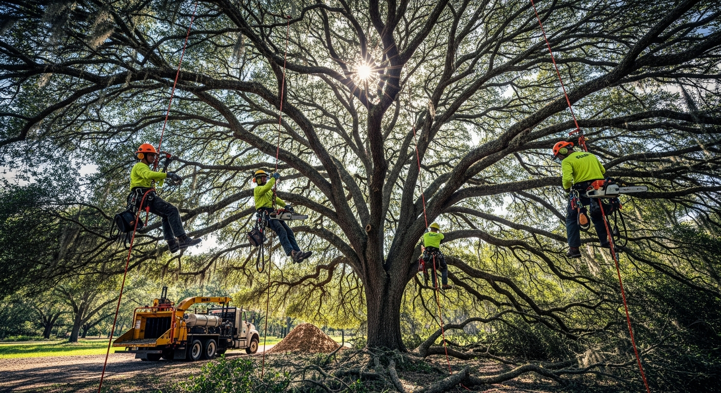 Massive Florida oak tree canopy